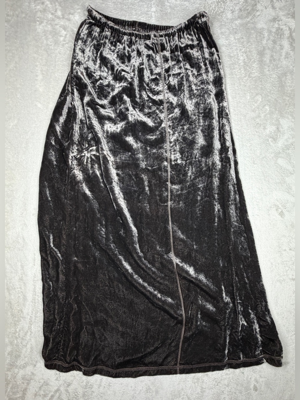 Vintage J.Jill Grey Silver Velvet Whimsigoth Maxi Skirt Size Medium - Picture 10 of 14